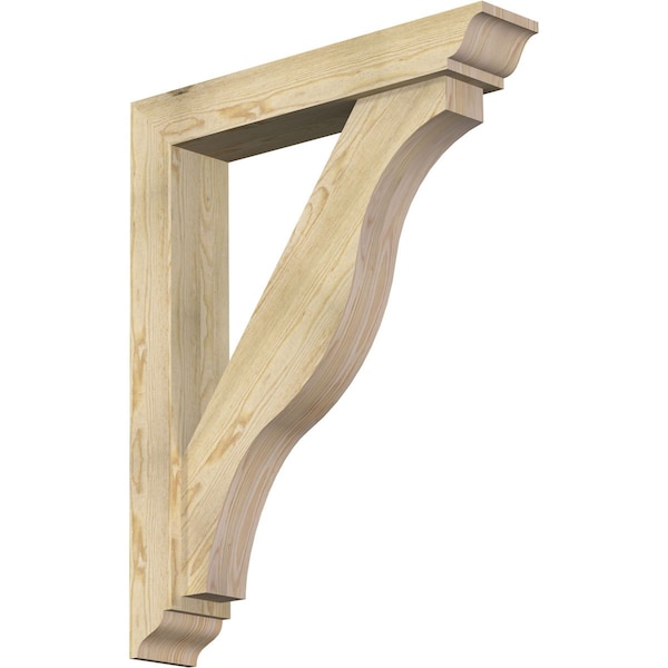 Ekena Millwork Funston Traditional Rough Sawn Bracket w/ Offset Brace, Douglas Fir, 6"W x 32"D x 40"H BKT0604X32X40FST01RDF - main